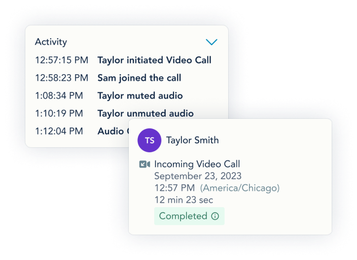 Example documentation of a video call on OurFamilyWizard