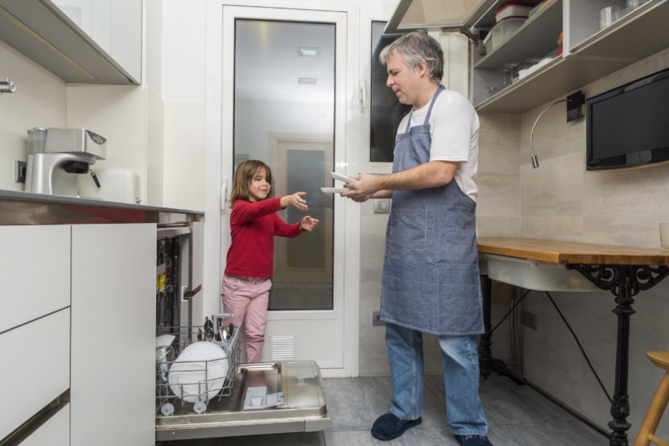 kids helping at home